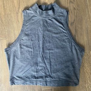 High neck Lululemon workout crop top slate gray size 2